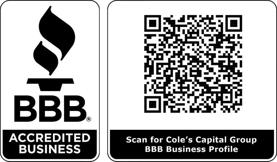 Better Business Bureau Accredited Business — scan to view Cole's Capital Group's BBB profile